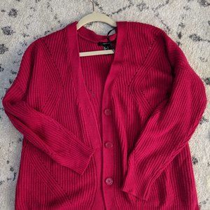 F21 Fuchsia Cardigan